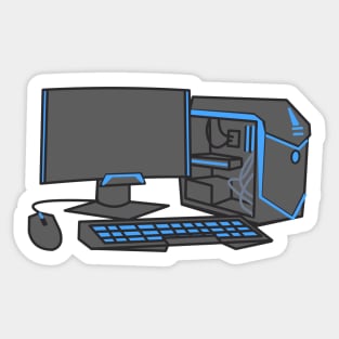 Gaming PC (Blue LED) Sticker